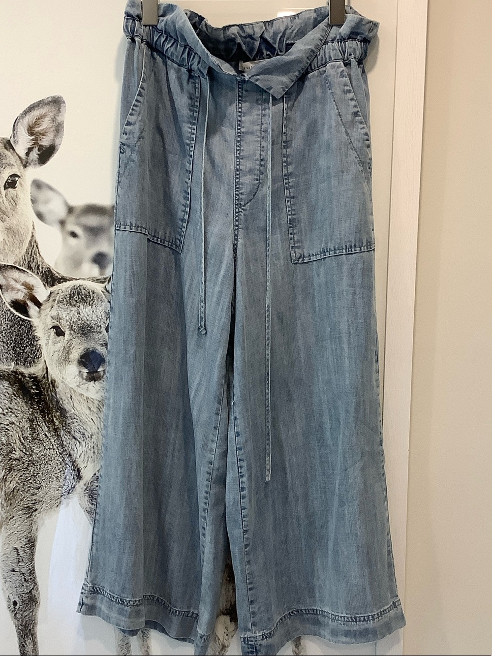 Melissa Nepton 100 % tencel wide  leg crop pant XS